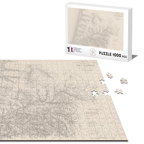 Klassisches Puzzle, 1000 Teile, 40 Landes Landesabteilung, alte Landkarte, Frankreich, Region von Fabulous