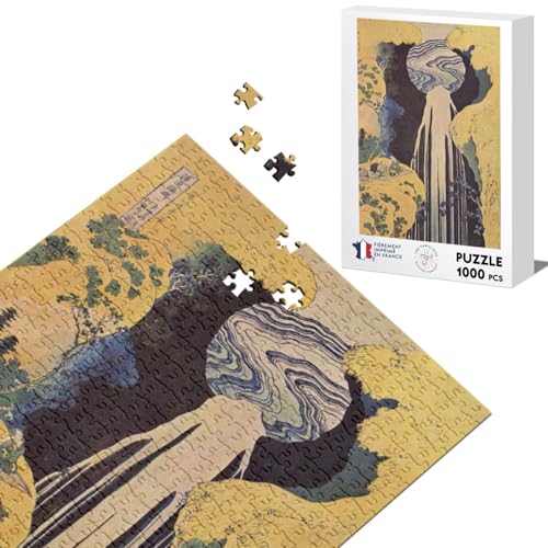 Klassisches Puzzle, 1000 Teile, Hokusai, japanische Kunst, Wasserfall, schöne Kunst von Fabulous