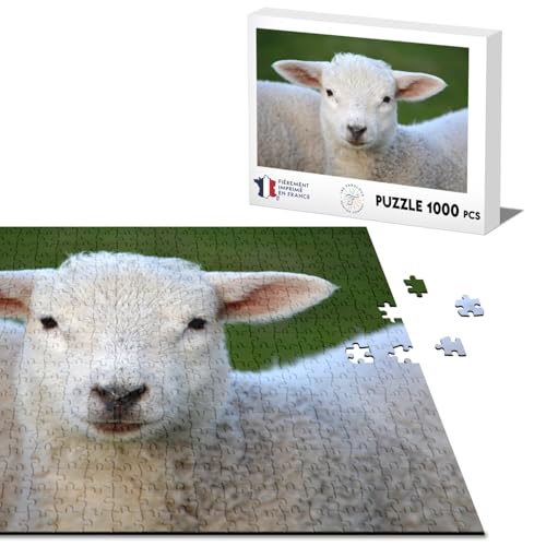 Klassisches Puzzle, 1000 Teile, Lamm, Baby, Schaf, super niedlich, Tierwiese von Fabulous