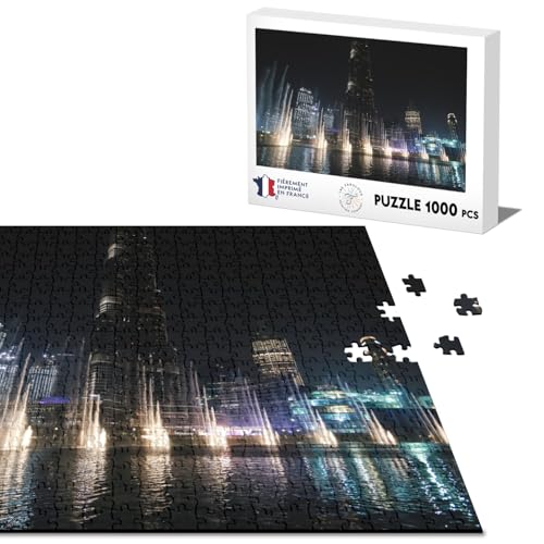 Klassisches Puzzle, 1000 Teile, Nacht, vor dem Turm von Dubai, Stadtlandschaft von Fabulous