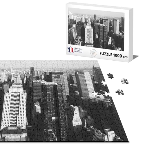 Klassisches Puzzle, 1000 Teile, New York, Foto schwarz und weiß, Stadt, USA, USA von Fabulous