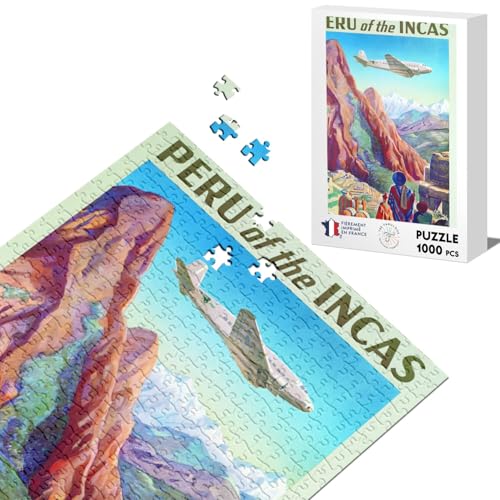 Klassisches Puzzle, 1000 Teile, Peru Inkas, Reiseposter, Vintage, Flugzeug von Fabulous