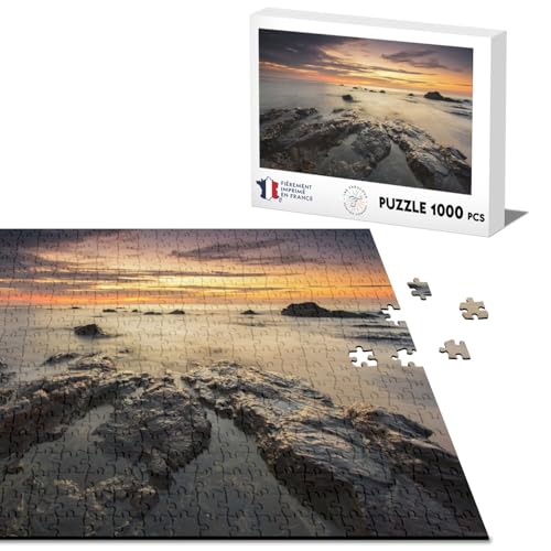 Klassisches Puzzle, 1000 Teile, Sonnenuntergang auf einem Meer von Riffen mit Nebel von Fabulous