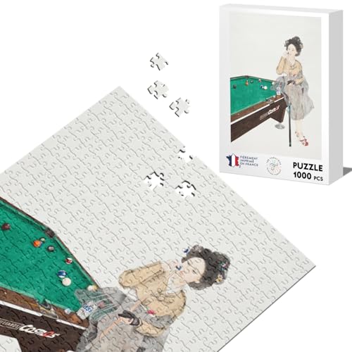 Klassisches Puzzle, 1000 Teile, japanische Geisha-Malerei, Billardspiel von Fabulous