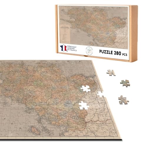 Klassisches Puzzle, 280 Teile, 29 Finistere Département Landkarte, Frankreich, Region von Fabulous