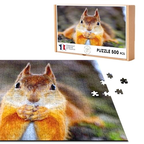 Klassisches Puzzle, 500 Teile, Eichhörnchen, Eichhörnchen, Chilling, niedliche Tiere, Natur von Fabulous