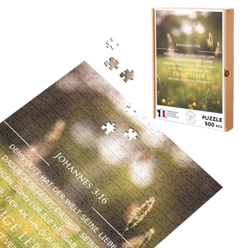 Klassisches Puzzle, 500 Teile, Johannes 3:16, Bibelvers, Spiritual Religious Quote von Fabulous