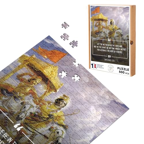 Klassisches Puzzle, 500 Teile, Motive Be in Deed Bhagavad Gita Quote Inspiration Empower Motivation von Fabulous