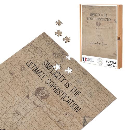 Klassisches Puzzle, 500 Teile, Simplicity is The Ultimate Sophistication, Zitate, Da Vinci Inspirational Painter von Fabulous