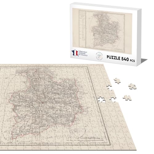 Klassisches Puzzle, 540 Teile, 35 Ille und Vilaine Rentier Departement Karte Frankreich Region von Fabulous