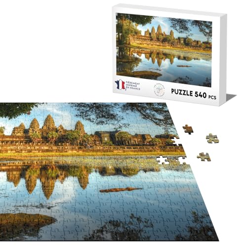 Klassisches Puzzle, 540 Teile, Angkor Wat Birma, buddhistischer Tempel, See, Monument von Fabulous