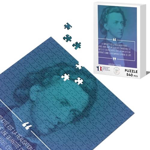 Klassisches Puzzle, 540 Teile, Einfachheit ist die letzte Realisierung, inspirierendes Zitat, Musik, Komponist Frederic Chopin von Fabulous