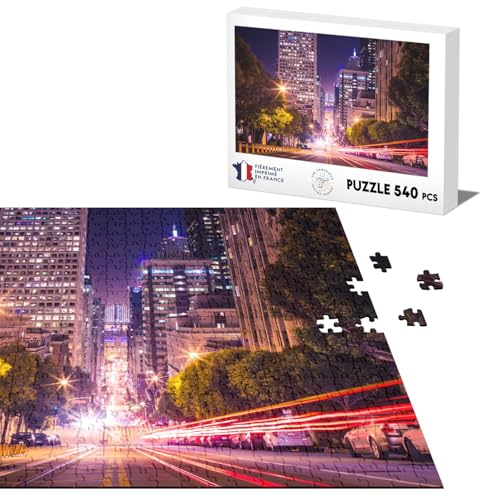 Klassisches Puzzle, 540 Teile, San Francisco bei Nacht, lange Lichter, gesponnen von Fabulous