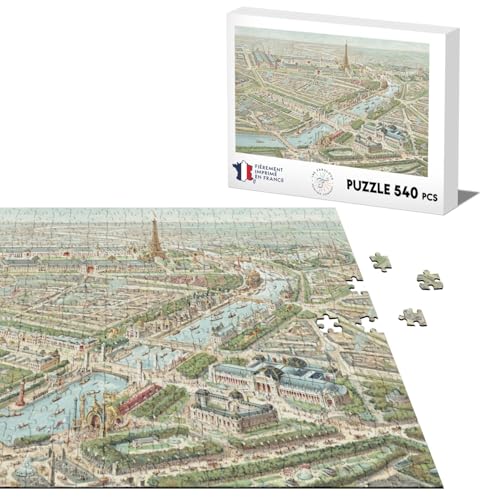 Klassisches Puzzle, 540 Teile, Universalausstellung, Paris 1900 Paris, Luftbild, Eiffelturm von Fabulous