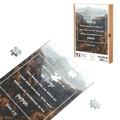 Klassisches Puzzle 100 Teile All Things According to His Purpose Romans Bibel Spiritual Verse Religious Quote von Fabulous