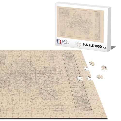 Klassisches Puzzle 1000 Teile 45 Loiret Orléans Abteilung Karte Altfrankreich Region von Fabulous