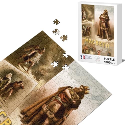 Klassisches Puzzle 1000 Teile Altes Poster Macbeth Shakespeare 1884 Vintage Theater von Fabulous