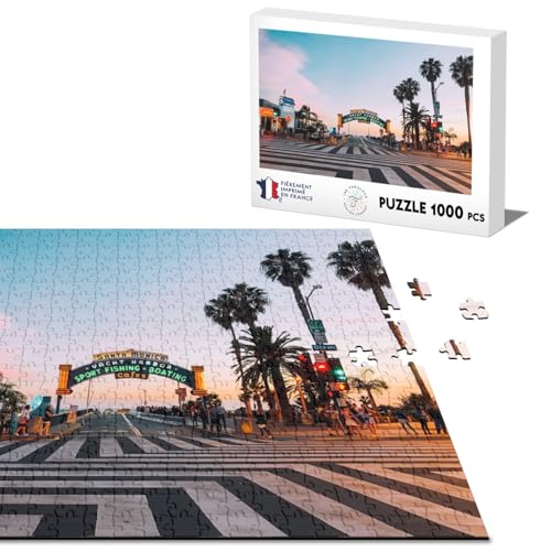 Klassisches Puzzle 1000 Teile Santa Monica Strand Los Angeles Kalifornien Palmen von Fabulous