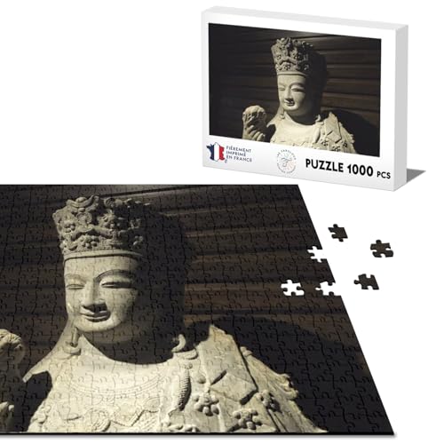 Klassisches Puzzle 1000 Teile Stein Buddha mit Krone im chinesischen Stil von Fabulous