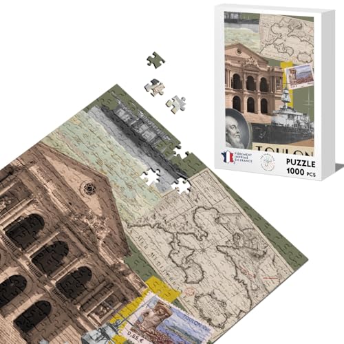 Klassisches Puzzle 1000 Teile Toulon Collage Stadt Frankreich Sonne Strand von Fabulous