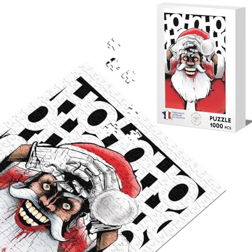 Klassisches Puzzle 1000 Teile Weihnachtsmann verrückt Santa Crazy Hahaha Geek Fun von Fabulous