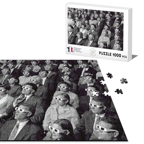 Klassisches Puzzle 1000 Teile öffentliches Kino Brille 3D 1960 Vintage Foto von Fabulous