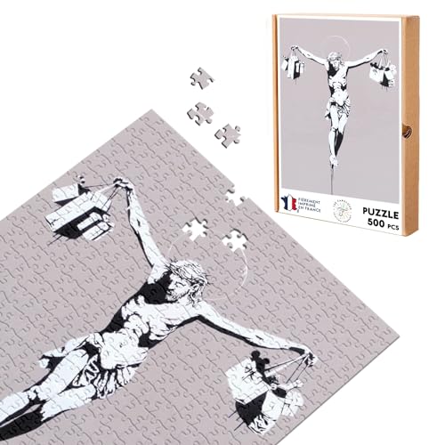 Fabulous Klassisches Puzzle 500 Teile Banksy Jesus Christus Kreuz Einkaufstaschen Street Art von Fabulous