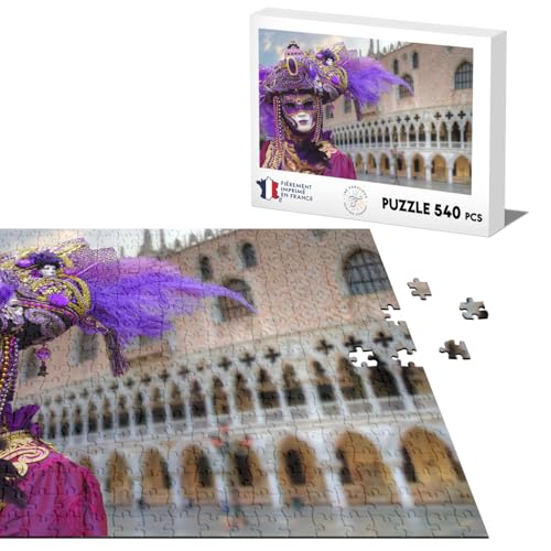 Klassisches Puzzle 540 Teile Karneval Venedig Maske und Kostüm lila von Fabulous