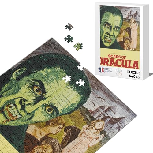 Klassisches Puzzle 540 Teile Scars of Dracula Altes Retro Filmplakat Vintage Kino Horror von Fabulous