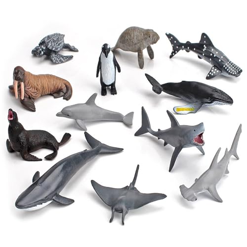 FackLOxc 12pcs Hohe Realistisch Ozean Tierfigur Ornament Für Geburtstagsgeschenk von FackLOxc