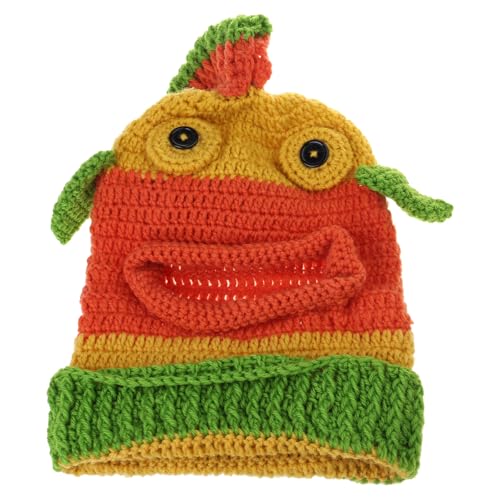 FackLOxc Clownfisch-Hut für Erwachsene, Uni, Winter, warm, gestrickt, Kopfbedeckung, Kostüm-Zubehör, Halloween-Kopfbedeckung von FackLOxc