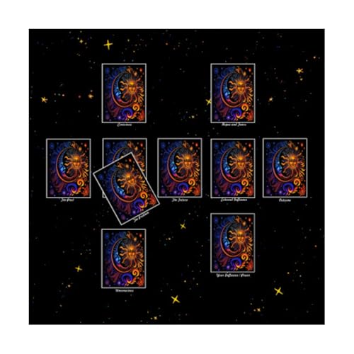 FackLOxc Divinations Tischdecke Lesekarte Astrologys Tarotkarten Tischdecke Altars Stoff Göttlichkeit Brettspielzubehör von FackLOxc