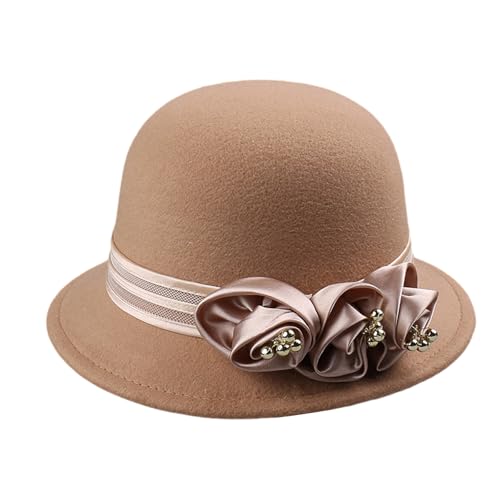 FackLOxc Fedoras Für Erwachsene Frauen Bowler Wolle Kirche Cloche Cosplay Kostüm 20S Flapper Dome von FackLOxc