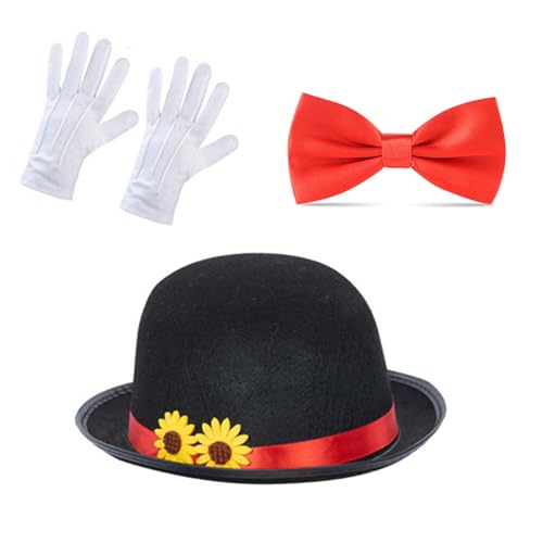 FackLOxc Halloween Zauberer Cosplay Kostüm Kappen Bowtie Lasses Für Erwachsene Magische Show Kostüm Zauberer Outfit Party Zubehör von FackLOxc