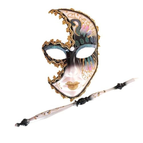 FackLOxc Mardi Gras Maske Maskerade Maske Mit Holding Haltest Stab Venezianer Maske Maske Maske Maske Halloween Kostümmaske Für Party von FackLOxc