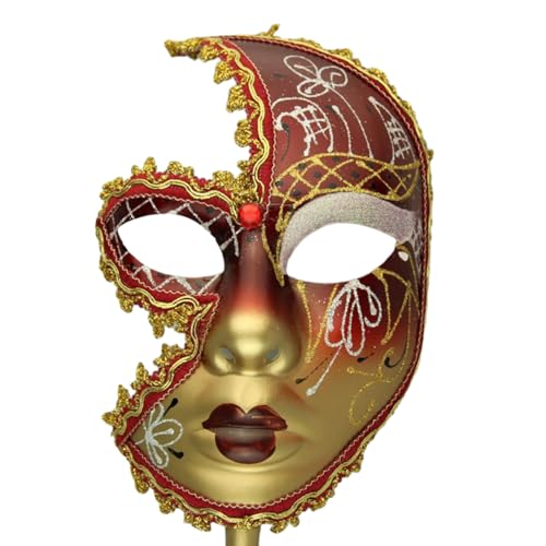 FackLOxc Mardi Gras Maske Maskerade Maske Mit Holding Haltest Stab Venezianer Maske Maske Maske Maske Halloween Kostümmaske Für Party von FackLOxc