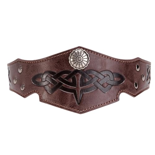 FackLOxc Mittelalterlich Geprägtes Leder Kopfstück Verstellbares Circlet Stirnband Halloween Cosplay Kostüm Männer Mittelalterlich Outfit Accessoire FackLOxc Mittelalterlich Geprägtes Leder Kopfstück Verstellbares Circlet Stirnband Halloween Cosplay Kostüm Männer Mittelalterlich Outfit Accessoire von FackLOxc