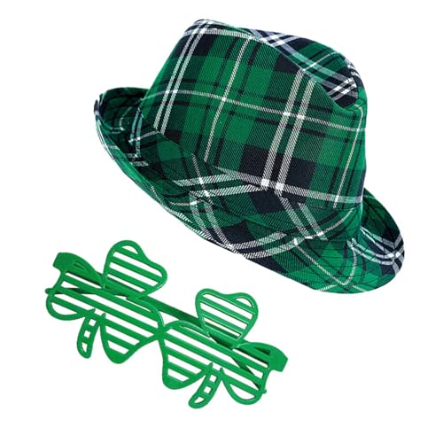 FackLOxc Patricks Day Hut Fliege Bart Halskette Brille Arm Ärmel gestreifte Strümpfe Irish Festival Kostüm Zubehör von FackLOxc