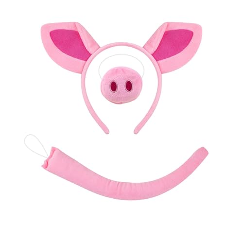 FackLOxc Piggy Tail Kostüm mit Schweine-Nase, Stirnband, Handschuh, Rock und Fliege, Halloween-Kostüm für Kinder, Jungen, Mädchen, Halloween von FackLOxc