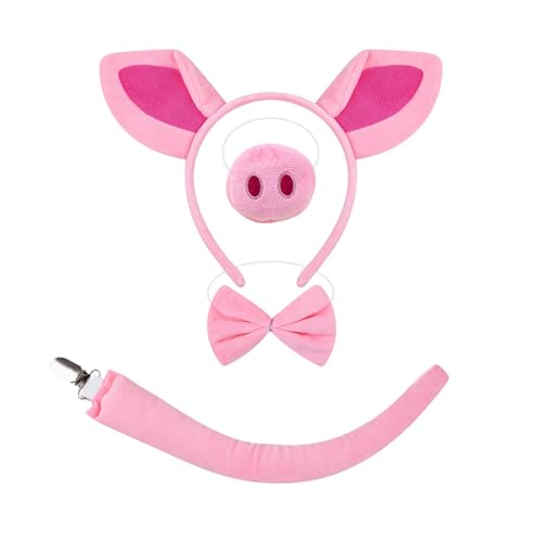 FackLOxc Piggy Tail Kostüm mit Schweine-Nase, Stirnband, Handschuh, Rock und Fliege, Halloween-Kostüm für Kinder, Jungen, Mädchen, Halloween von FackLOxc