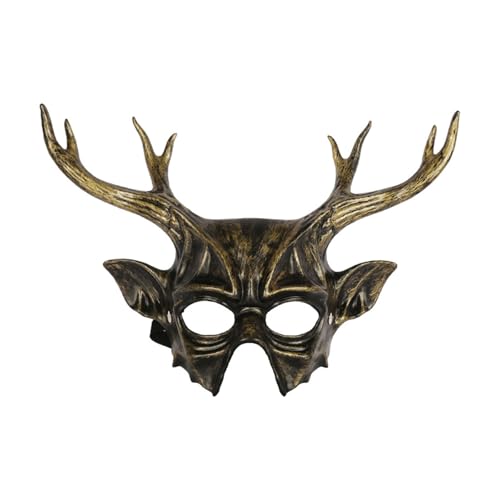 FackLOxc Rentierhornmaske Masquerade Maske Party Maske Halloween Kostüm Mardi Gras Tiermaske Für Party Karnevier von FackLOxc