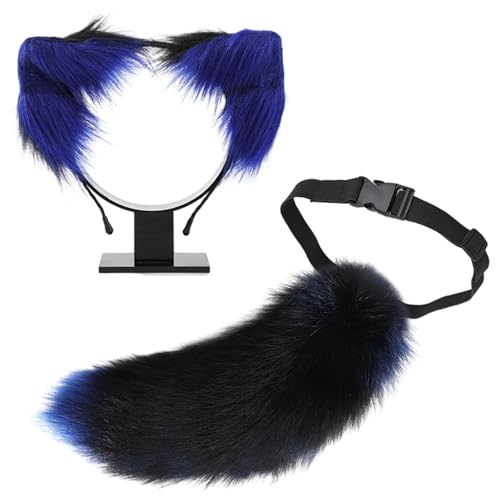 FackLOxc Tier-Rollenspiel-Outfit-Set, pelziger Tierschwanz, Kostüm und Plüsch-Ohr-Stirnband für Damen, Halloween, Cosplay, Tierkostüm FackLOxc Tier-Rollenspiel-Outfit-Set, pelziger Tierschwanz, Kostüm und Plüsch-Ohr-Stirnband für Damen, Halloween, Cosplay, Tierkostüm von FackLOxc