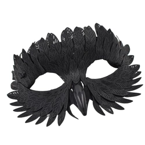 FackLOxc Tiermaske Halbgesicht Maske Halloween Maske Masquerade Maske Party Maske Rollenspiel Maske Vogelschnabel Gefiederte Maske von FackLOxc