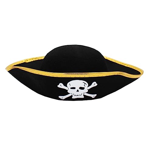 FackLOxc Tricorn Hüte Halloween Kostümzubehör Für Maskerade Partydekorationen Elegante Schwarze Kleiderthema Party Pirate von FackLOxc