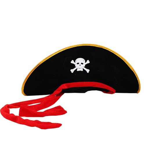 FackLOxc Tricorn Hüte Halloween Kostümzubehör Für Maskerade Partydekorationen Elegante Schwarze Kleiderthema Party Pirate von FackLOxc