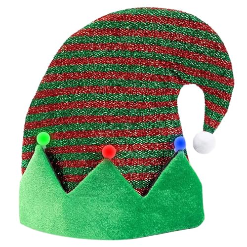 FackLOxc Unisex Elfenmütze Weihnachten Haufen Mütze Urlaub Kobold Fröhliche Streetwear Blingbling Caps Gestreifte Mütze Weihnachten von FackLOxc