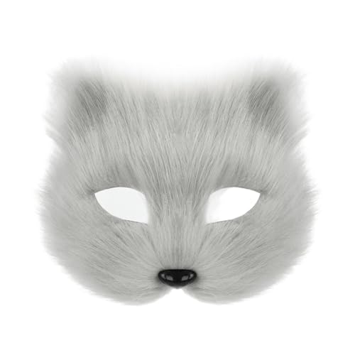 Realistische pelzige Katzen, Maskerade, halbes Gesicht für Damen und Herren, Halloween, Cosplay, Maskerade, Kostüm, Brillen von FackLOxc