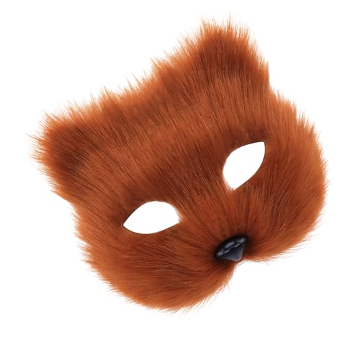 Realistische pelzige Katzen, Maskerade, halbes Gesicht für Damen und Herren, Halloween, Cosplay, Maskerade, Kostüm, Brillen von FackLOxc