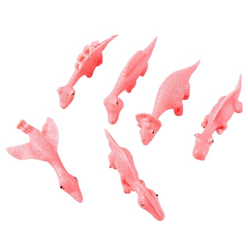 6 Stück Dinosaurier-Fingerspielzeug, dehnbarer Finger, fliegender Dinosaurier, lustiges Gummi, dehnbar, Flick-Gummi, Tiere, fliegender Dinosaurier, Partyzubehör, Geschenktüte Schöne (Pink, One Size) von Factorys