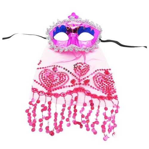 Damen Maskerade Maske mit Schleier, Frauen Venezianische Maske Gesichtsmaske Abschlussball Maske Cosplay Kostüm Augenmaske für Mottoparty, Halloween, Karneval, Maskenball, Rollenspiel Zubehör von Factorys